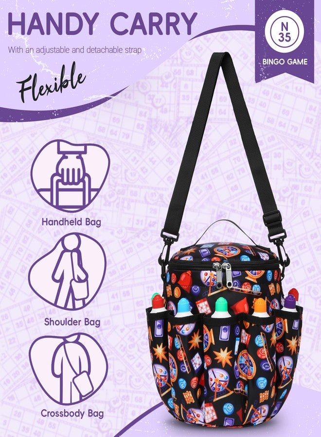 FOKDUVB Bingo Bags with Pockets for Bingo Daubers Dabbers Dobbers Dotters Bingo Bag for Casino Bingo Accessories Bingo Dauber Bag for Bingo Game Lovers Bingo Stuff Supply Supplies Bingo Gadgets Juego de Bingo - Image 3